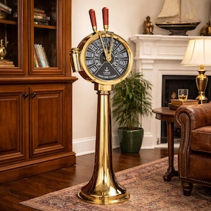 Telégrafo de órdenes de motor de latón vintage / Decoración náutica, señal de barco