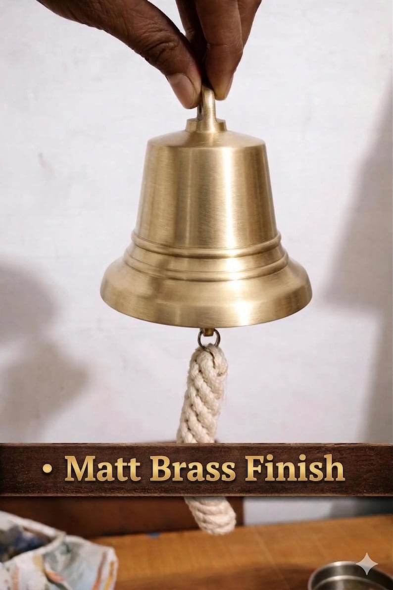 Personalized, Handmade Brass Ship Bell | Nautical Wall Bell With Rope ...