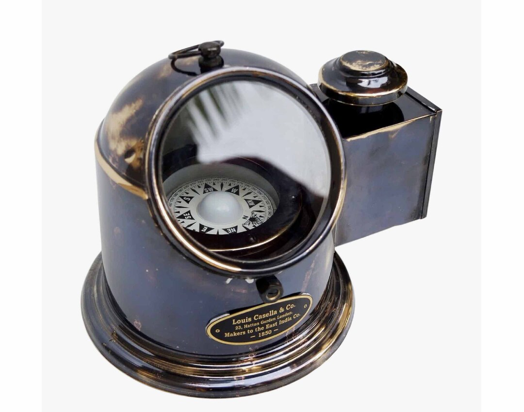 Gimble Compass Super Gimble Compass With Fuel Lamp Powered Light, Handmade Ship Helmet ...