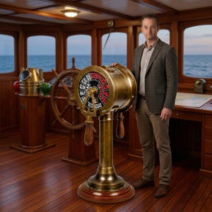 Telégrafo de orden de motor de latón macizo / Decoración náutica para barcos, réplica marina, regalo marítimo