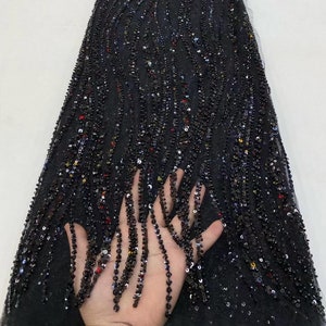 Black Beaded Lace Fabric, Sequined Tulle Fabric, Diy Dress Tulle Fabric, Wedding Evening Dress Tulle, Lace Mesh Fabric