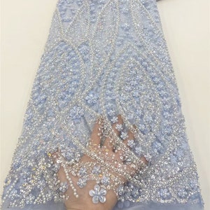 Pearl sequin tulle fabric,floral beaded lace fabric,sequin beaded fabric,DIY dress tulle fabric,wedding evening dress tulle,lace mesh
