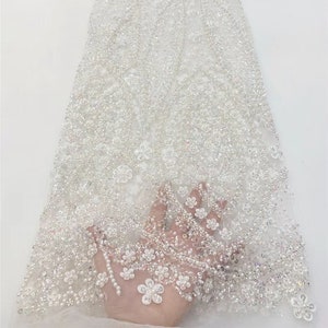 Sequin floral lace fabric, beaded tulle fabric,french tulle lace,DIY dress tulle fabric, wedding evening dress tulle,lace fabric