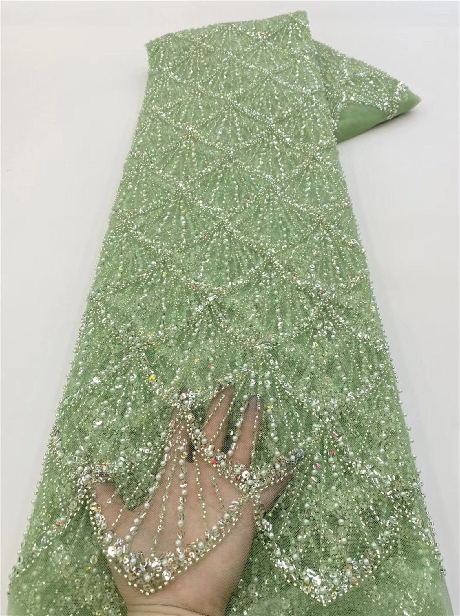 Embroidered Shell With Shell Sequin Champagne Beaded Shell Sequin Lace Fabric,embroidery Sequins Tulle,for ...