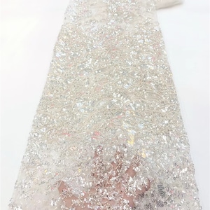 Beautiful Fish Scale Sequin Mesh, Mermaid Skirt Fabric, For Bridal Dresses And Costume Lace Fabric By Yard