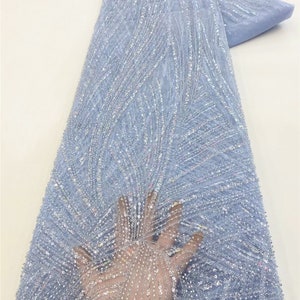 Luxurious beaded tulle fabric, sequined tulle mesh, DIY clothing fabric,bridal lace fabric