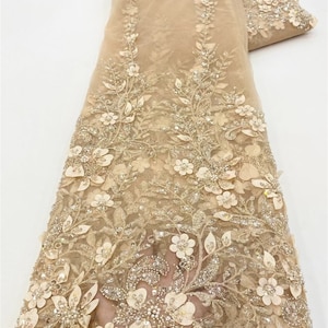 8 Colors of heavy beaded floral lace fabric,High quality dress fabric,Mesh fabric