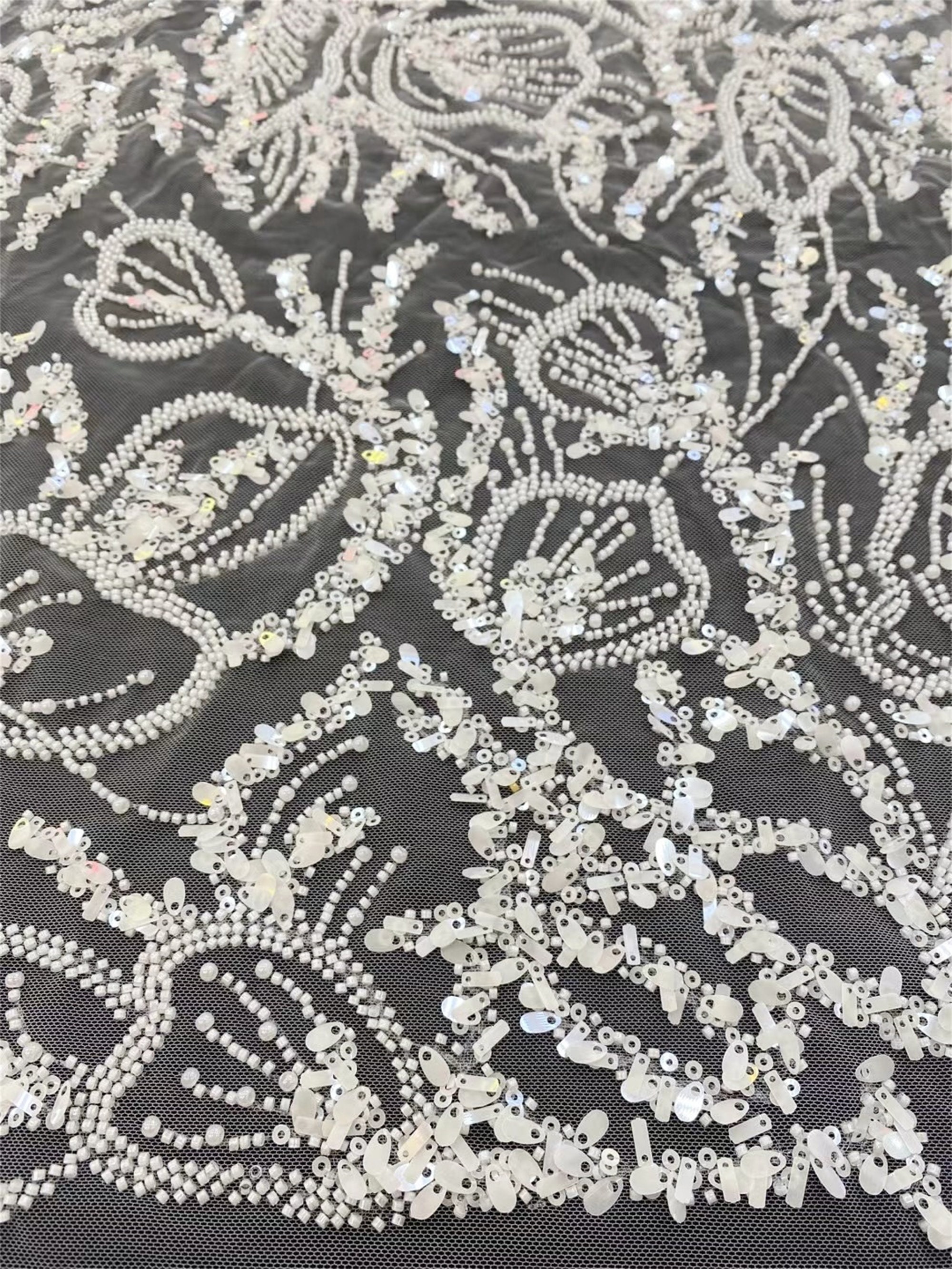 Sequin Beaded Tulle Fabric, DIY Dress Tulle Fabric, Wedding