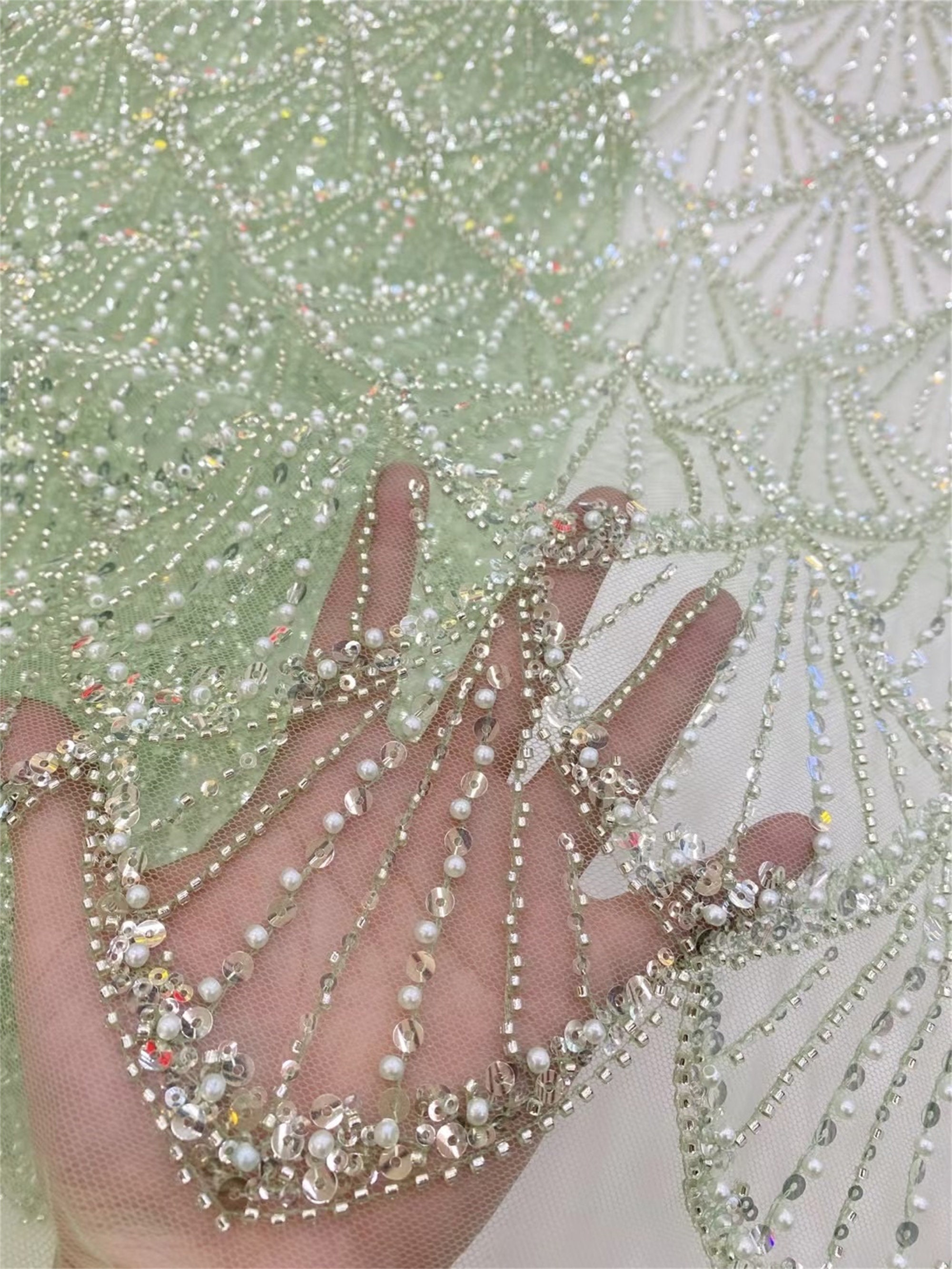 Embroidered Shell With Shell Sequin Champagne Beaded Shell Sequin Lace Fabric,embroidery Sequins Tulle,for ...