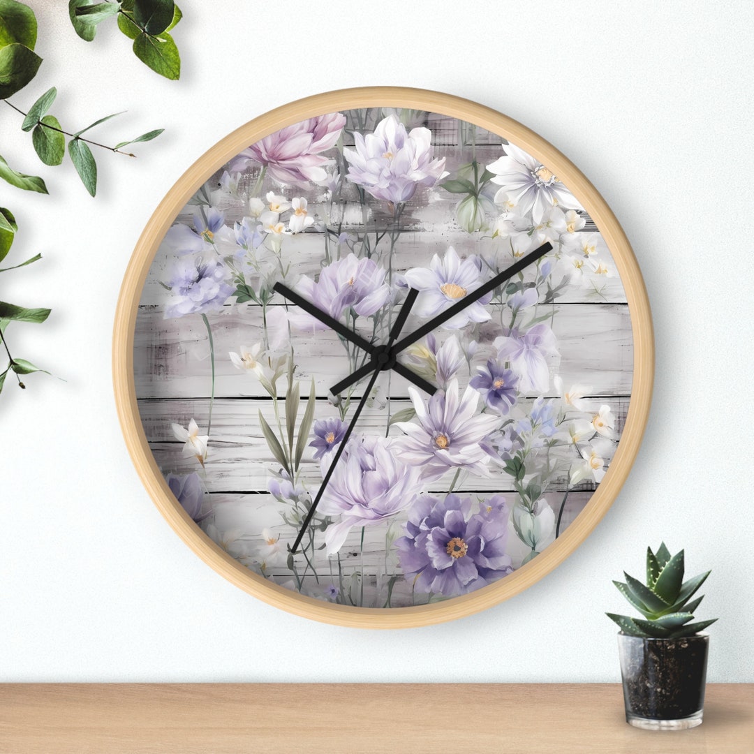 Country Cottage Wall Clock Silent Wall Clock Unique Clock Etsy