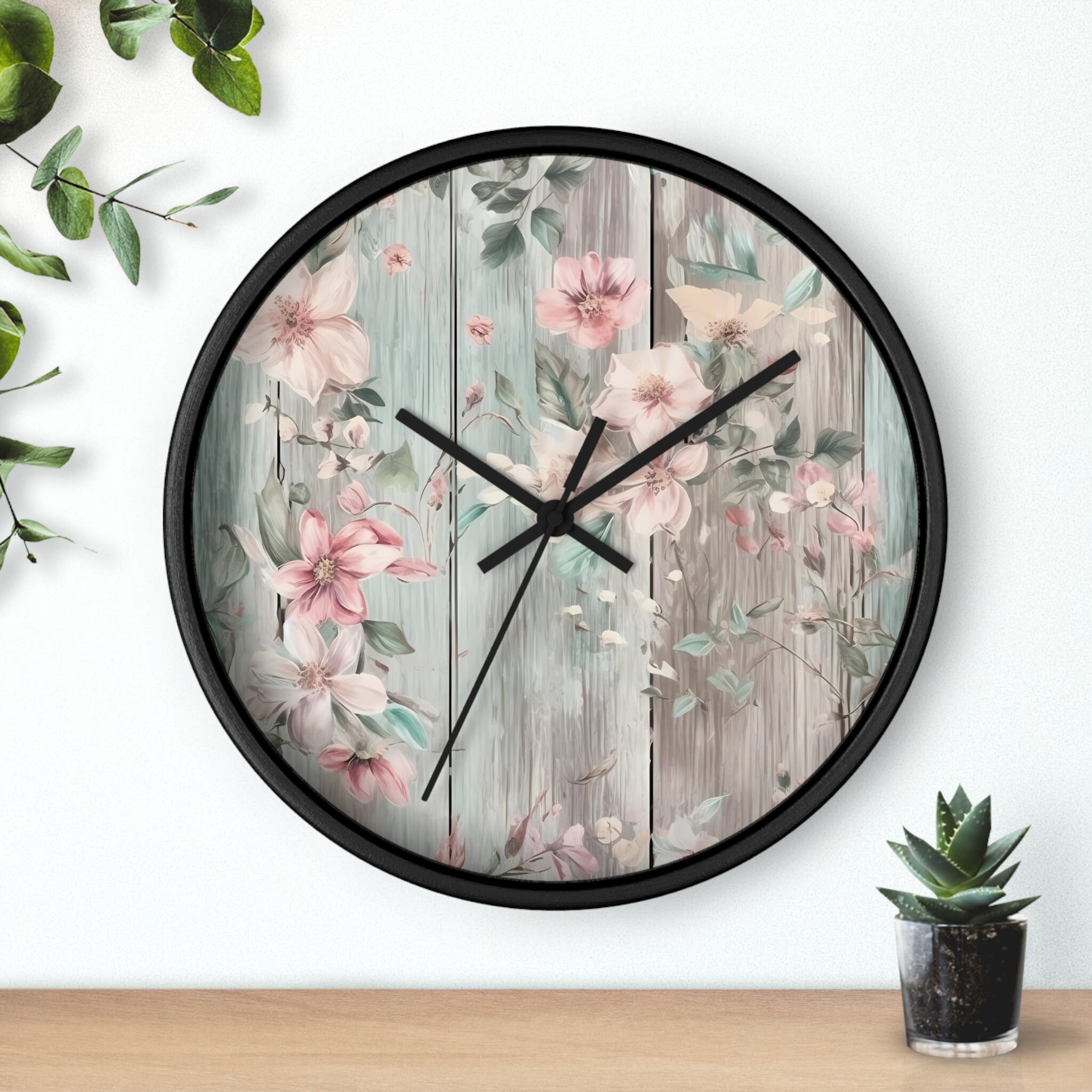 Country Cottage Wall Clock Silent Wall Clock Unique Clock Etsy