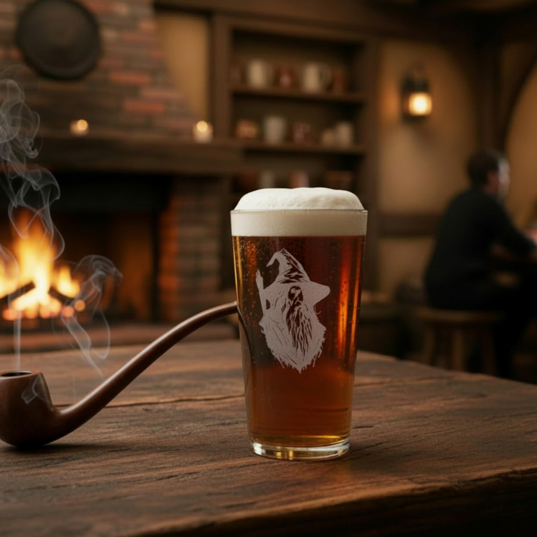 Gandalf Themed - Wizard - Lord of the Rings - Engraved Pint Glass
