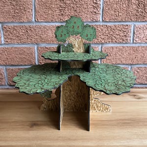 Wooden Everdell Tree Replacement, Painted and Engraved Game Upgrade