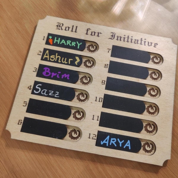 D&D Roll for Initiative tracking board