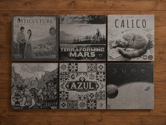 Boardgame inspired slate coasters, Any Game you choose