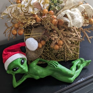 Alien Invasion Holiday Decoration Sexy Alien Statue Lying 10 “ L Alien Figurine Funny Christmas Home or Patio Decoration