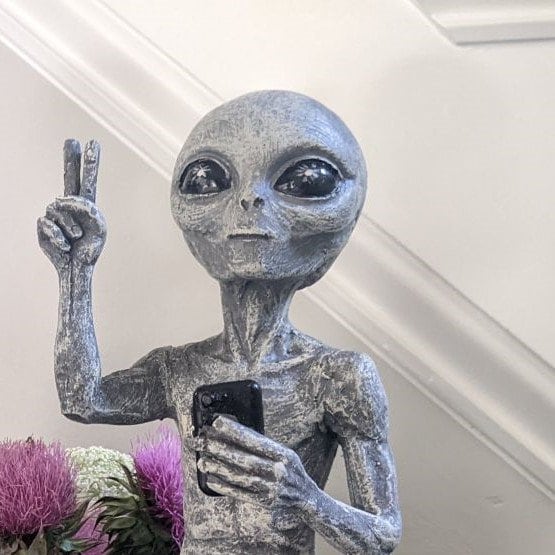 Alien Invasion Standing Alien Statues Peace & Quiet 10 Inch H Etsy