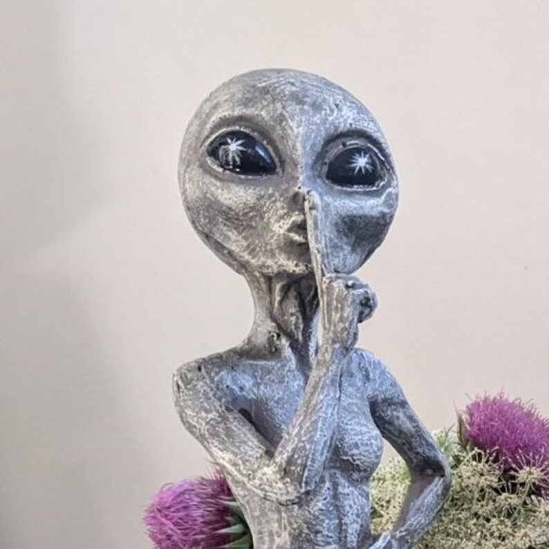 Alien Invasion Standing Alien Statues Peace & Quiet 10 Inch H UFO ...