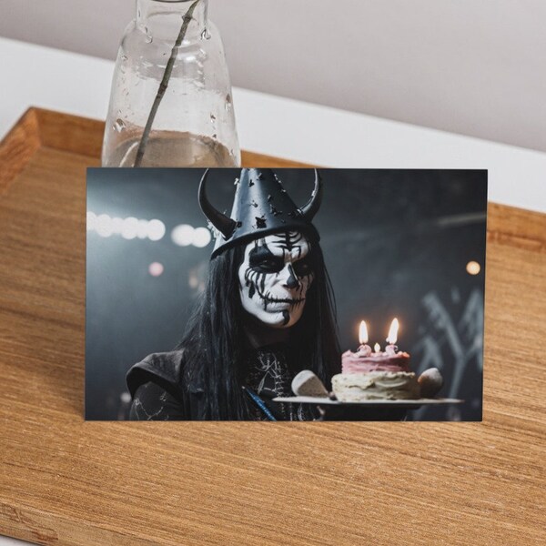 Birthday Card Black Metal - Etsy