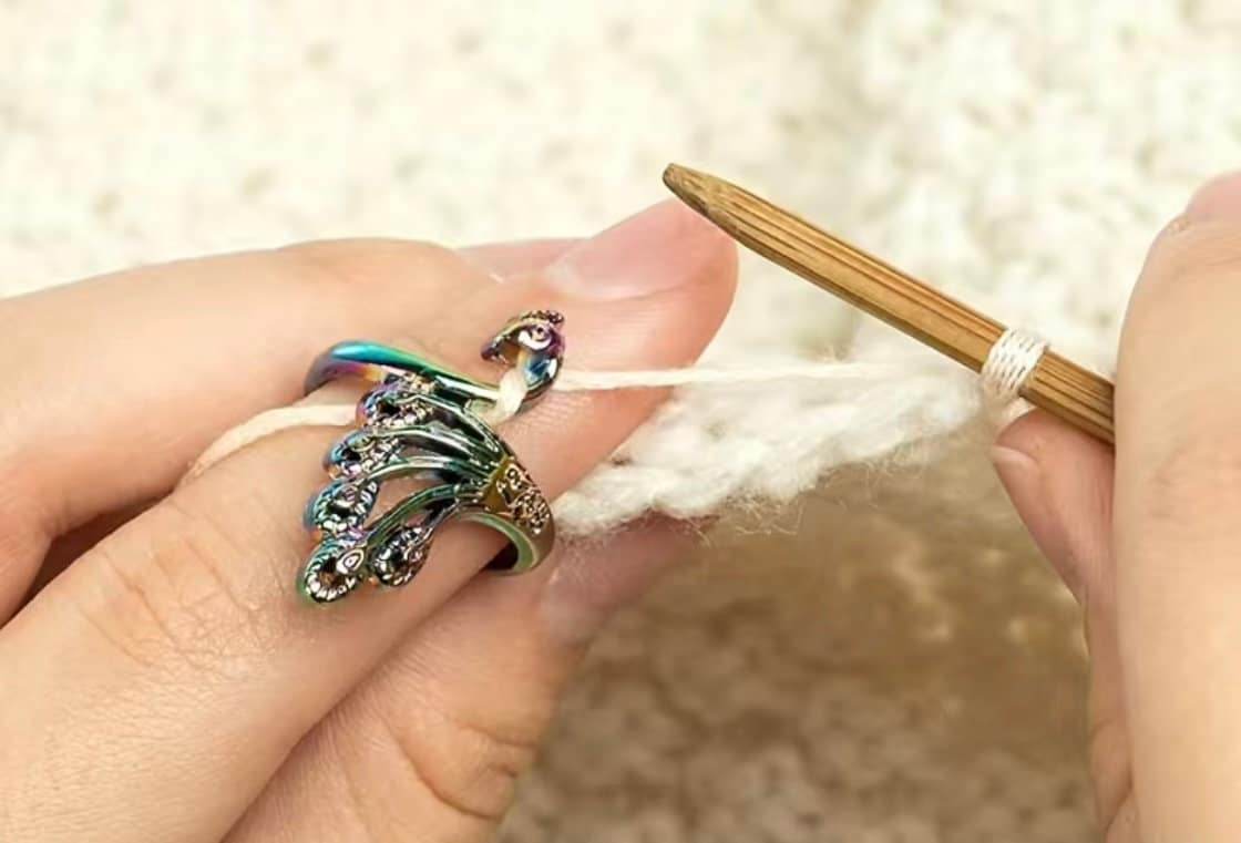 Adjustable Knitting and Crochet Ring, Yarn Ring, Tension Ring