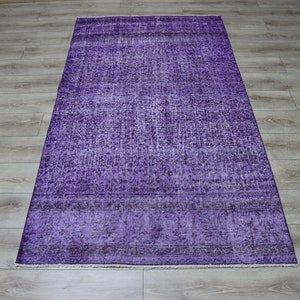 Purple Rug 4x7,Lilac Rug 4x7,Purple Accent Rug,Turkish Rug 4x7,Turkish Accent Rug,Oushak Colorful Rug,Lavender Decor,Overdyed Rug 4x7