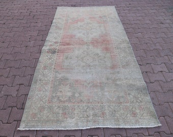 Handmade Anatolian Medallion Rug, 4x8 ft, Beige Turkish Rug