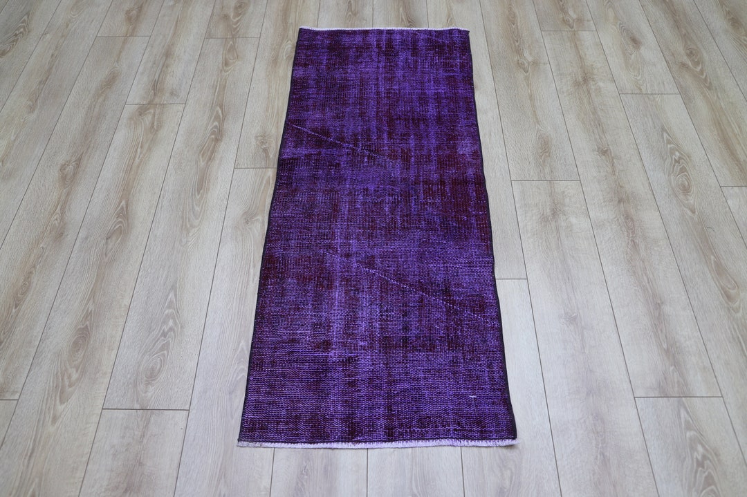 Purple Runner Rug,2x5ft Rug,small Hallway Rug,turkish Runner Rug,purple ...