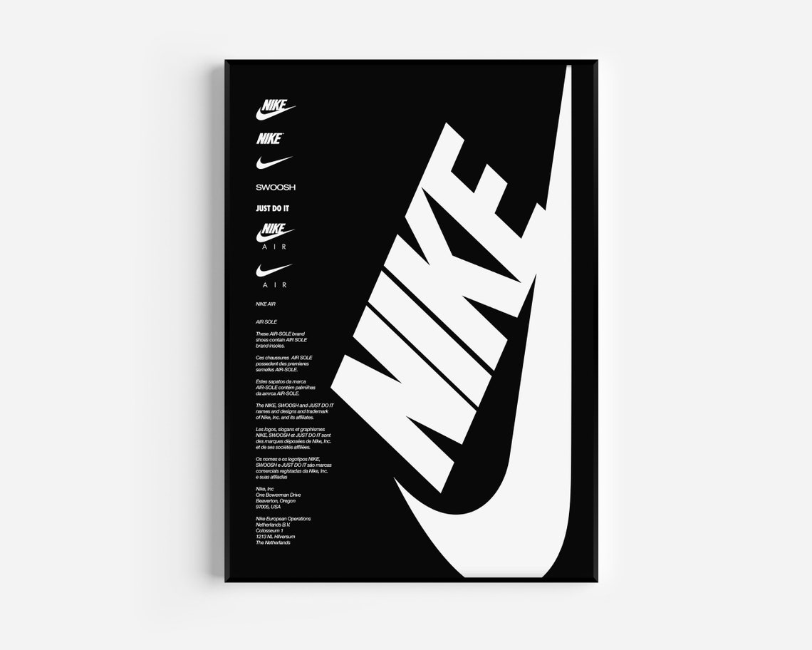 Nike Poster Nike Logo Swoosh Poster Nike Shoe Box Wall Art Etsy