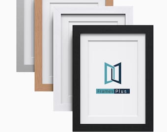 MODERN Photo Picture Poster Frames with Quality White Mounts 4 Colours Multi Sizes