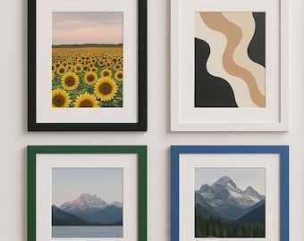 Natural Wood Photo Frame: Deep Box Style with White Mount