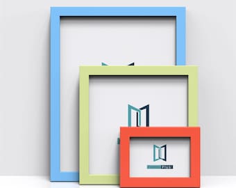 Solid Wood Photo Frame: Rainbow Painted Pine, Wall or Tabletop