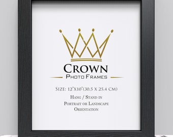 Black Oak Photo Frame: 12x10" Picture Frame, Wall or Tabletop