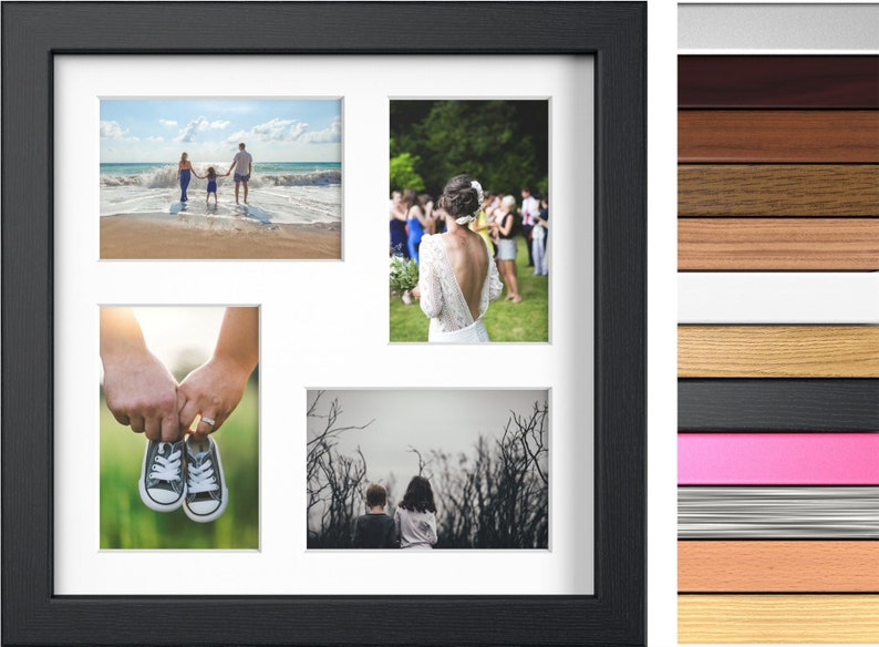 Modern Multi Photo Frame: 4-picture Collage, White Mount - Etsy UK