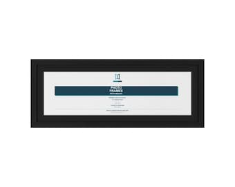 Panoramic Picture Frame with Black Mount, Solid Wood Long Photo Frame, 11 Colours, 25 Sizes from 12x4 to 27x9 Inch Photos