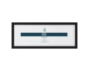 Panoramic Picture Frame with White Mount, Solid Wood Long Photo Frame, 11 Colours, 25 Sizes from 12x4 to 27x9 Inch Photos