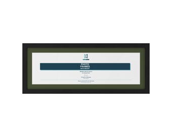 Panoramic Picture Frame with Green Mount, Solid Wood Long Photo Frame, 11 Colours, 25 Sizes from 12x4 to 27x9 Inch Photos