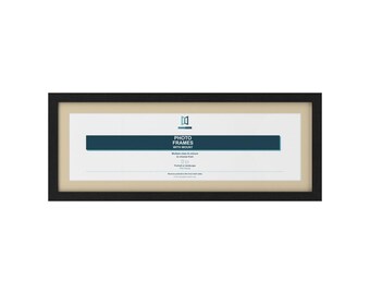 Panoramic Picture Frame with Ivory Mount, Solid Wood Long Photo Frame, 11 Colours, 25 Sizes from 12x4 to 27x9 Inch Photos