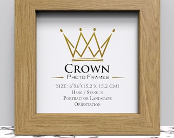 Black White Oak Photo Frame: 6x6 Picture Frame, Wall or Tabletop