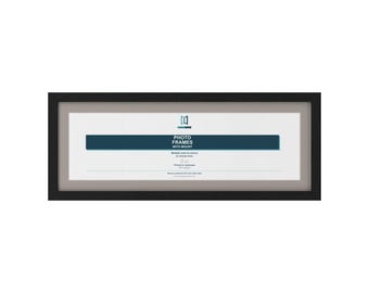 Panoramic Picture Frame with Dawn Grey Mount, Solid Wood Long Photo Frame, 11 Colours, 25 Sizes from 12x4 to 27x9 Inch Photos
