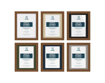 Dark Oak Effect Picture Frame with Mount, 66 Sizes, 6 Mount Colours, Square, A4 & Poster Photo Frame for Wall or Desk