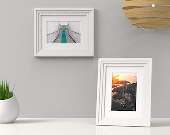 Square Mini Step Black Photo Frame White Picture Frames poster Frame With Mounts