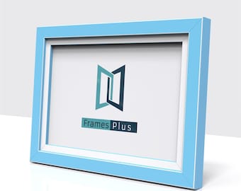 Light Blue Solid Pine Wood Photo Frame: Antrim Range