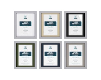 Silver Picture Frame with Mount, 66 Sizes, 6 Mount Colours, Square, A4 & Poster Photo Frame for Wall or Desk