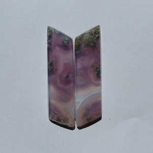 Beautiful Moss Purple Agate Pair