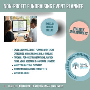 Non-Profit Fundraising Event Planner Editable Template