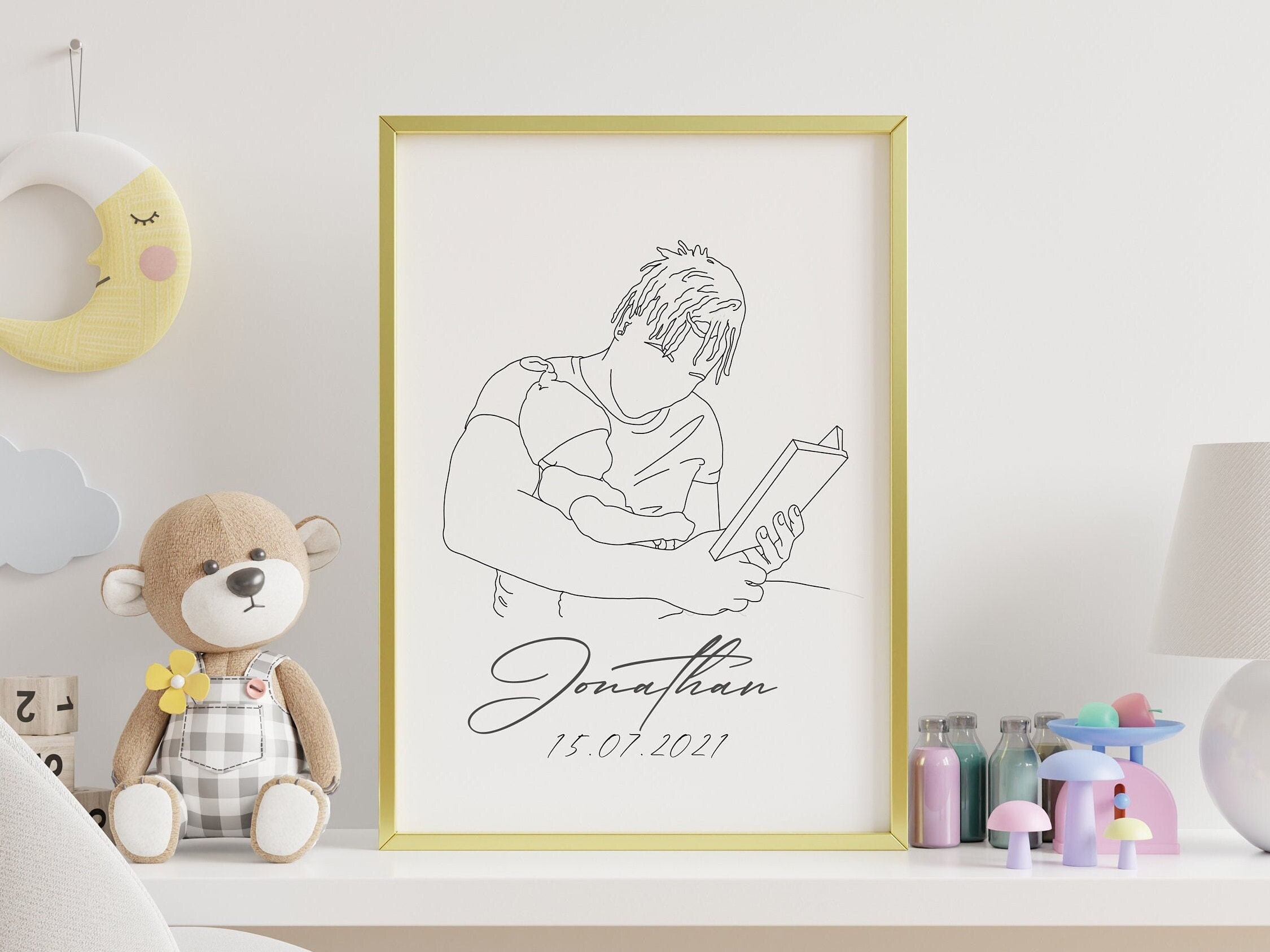 Custom Line Drawing Minimalist Portrait Single Line Art - Etsy