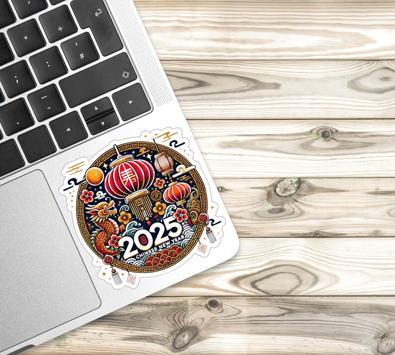 Chinese New Year 2025 Sticker, Lunar Year Clip Art Decoration, Chinese