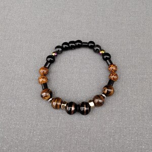 Bracelet élastique oeil de tigre 7,5 po. et or