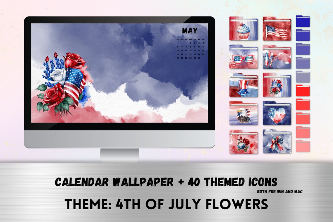 2023-2024 Calendar Desktop Wallpaper Bundle 4th of July - Etsy Ireland