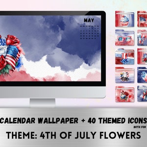 2023-2024 Calendar Desktop Wallpaper Bundle 4th of July - Etsy Ireland